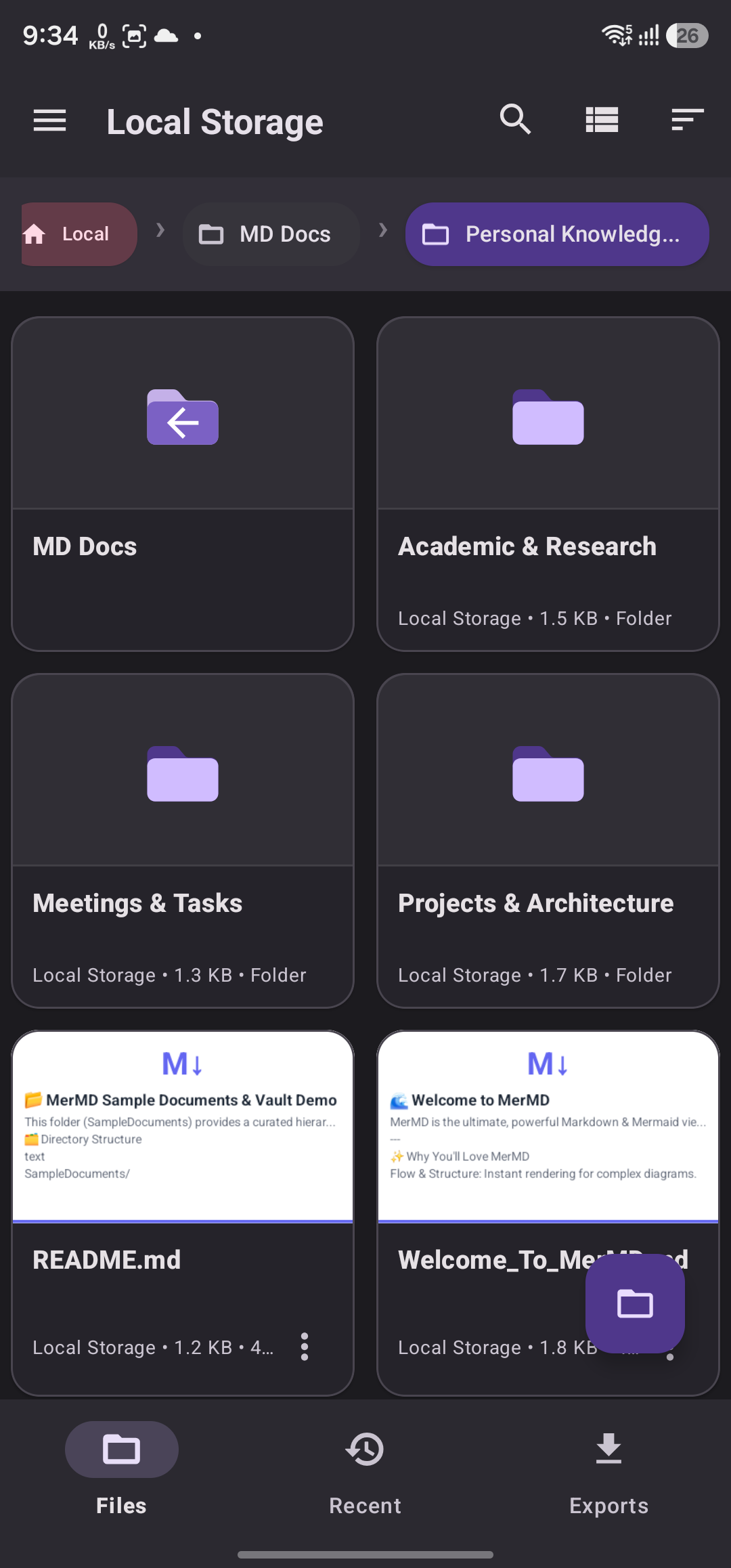 Local storage file browser