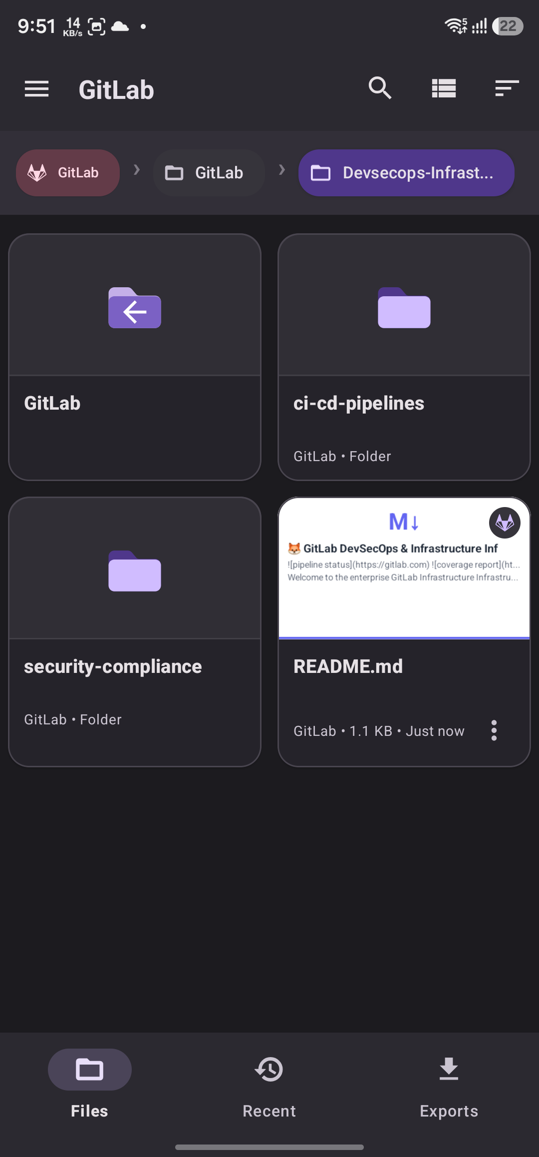 GitLab repository browser